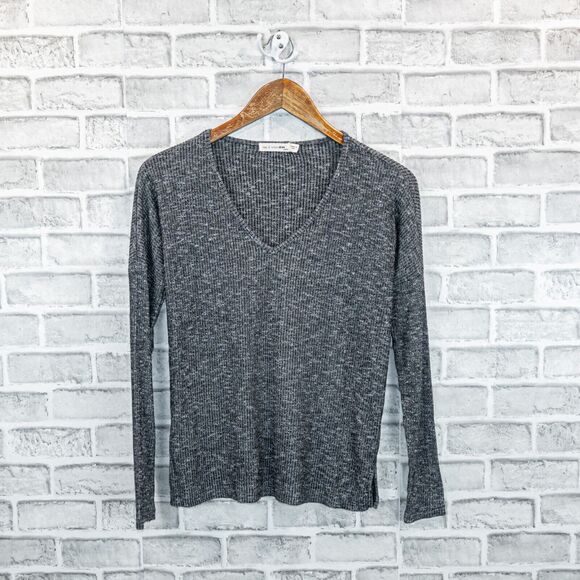 Rag & Bone Women's scoop Vneck Pullover in gray ribbed size XS - Picture 5 of 9